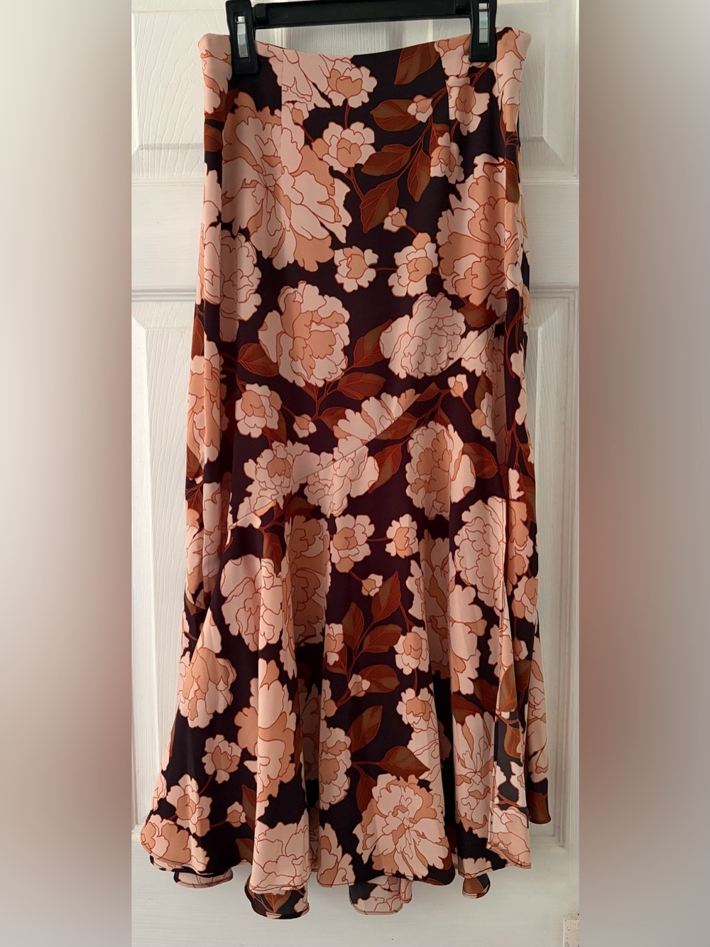 Who What Wear Floral Circle Skirt in Plum and Blush